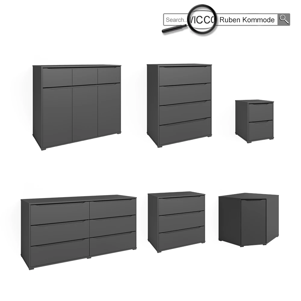 Sideboard "Ruben" Anthrazit 78 X 77.6 Cm Vicco 10 Sideboard "Ruben" Anthrazit 78 X 77.6 Cm Vicco – Bild 8