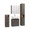 Badmöbel Set "Majest" Anthrazit/Nussbaum 4 Teile Vicco