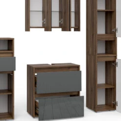 Badmöbel Set "Majest" Anthrazit/Nussbaum 4 Teile Vicco -Möbel Store m4767 06 ol