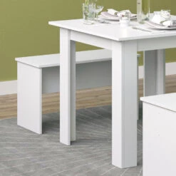 Esstisch Set "Sentio" Weiß 80 X 80 Cm Mit 2 Bänken Vicco -Möbel Store m4783 05 ol