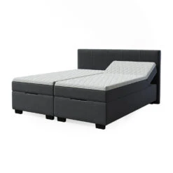 Boxspringbett Anthrazit 214 X 200 Cm Mit Topper Vitalispa