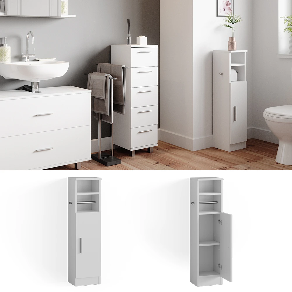 Midischrank "Enga" Weiß 23 X 90 Cm Vicco 4 Midischrank "Enga" Weiß 23 X 90 Cm Vicco – Bild 2