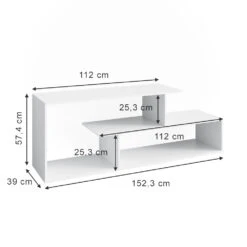 Lowboard "Kristin" Weiß 152 X 57 Cm Vicco 11 Lowboard "Kristin" Weiß 152 X 57 Cm Vicco -Möbel Store m4921 03 ol