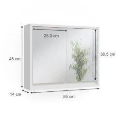 Bad Spiegelschrank "Mila" Weiß 55 X 45 Cm Vicco 10 Bad Spiegelschrank "Mila" Weiß 55 X 45 Cm Vicco -Möbel Store m4926 03 ol