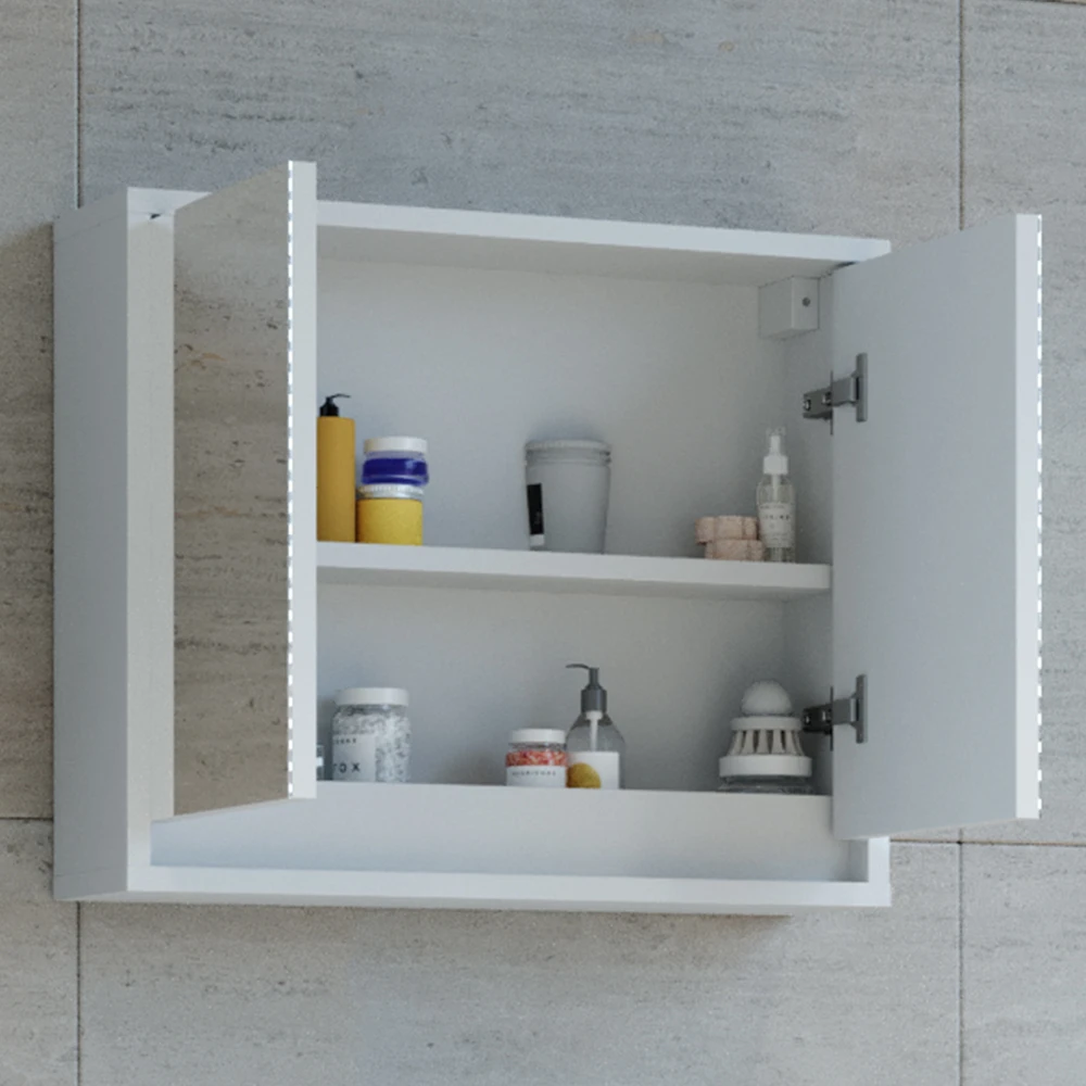 Bad Spiegelschrank "Mila" Weiß 55 X 45 Cm Vicco 6 Bad Spiegelschrank "Mila" Weiß 55 X 45 Cm Vicco – Bild 4