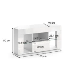 Lowboard "Denver" Weiß Hochglanz 100 X 50 Cm Vicco -Möbel Store m4927 03 ol