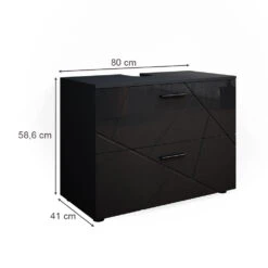 Waschbeckenunterschrank "Irma" Anthrazit Hochglanz 80 X 59 Cm Vicco 11 Waschbeckenunterschrank "Irma" Anthrazit Hochglanz 80 X 59 Cm Vicco -Möbel Store m4929 03 ol