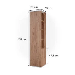 Badschrank "Kate" Weiß/Eiche 35 X 152 Cm Vicco -Möbel Store m4931 03 ol
