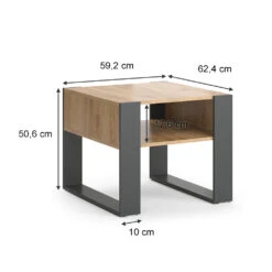 Couchtisch Anthrazit/Goldkraft Eiche 59 X 62 Cm Vicco -Möbel Store m4949 03 ol