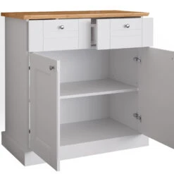 Sideboard "Bergamo" Weiß/Eiche 83 X 84 Cm Vicco 15 Sideboard "Bergamo" Weiß/Eiche 83 X 84 Cm Vicco -Möbel Store m4961 06 ol