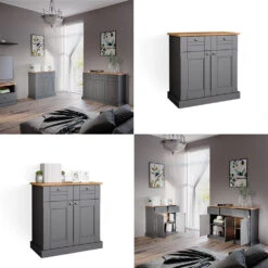 Kommode "Bergamo" 80cm Grau/Eiche Vicco -Möbel Store m4962 08 ol