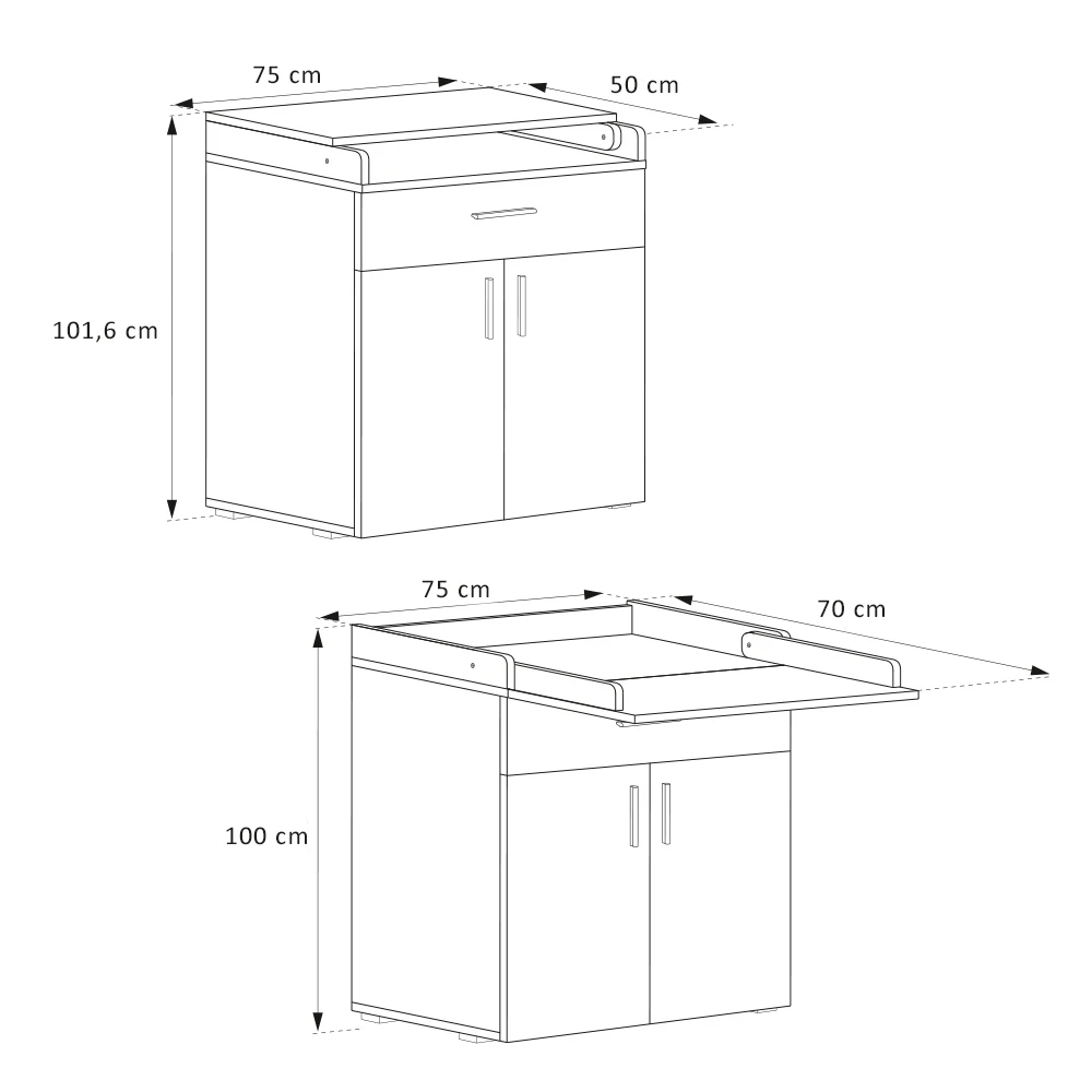 Wickelkommode "Lena" Sonoma 75 X 100 Cm Vicco 5 Wickelkommode "Lena" Sonoma 75 X 100 Cm Vicco – Bild 3
