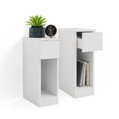 Nachttisch "Enton" Weiß 20 X 59.5 Cm 2er Set Vicco -Möbel Store m4968 07 ol