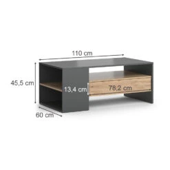 Couchtisch "Fabien" Goldkraft Eiche/Anthrazit 110 X 45 Cm Vicco -Möbel Store m4970 03 ol