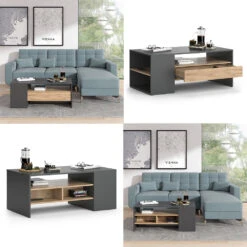 Couchtisch "Fabien" Goldkraft Eiche/Anthrazit 110 X 45 Cm Vicco -Möbel Store m4970 08 ol