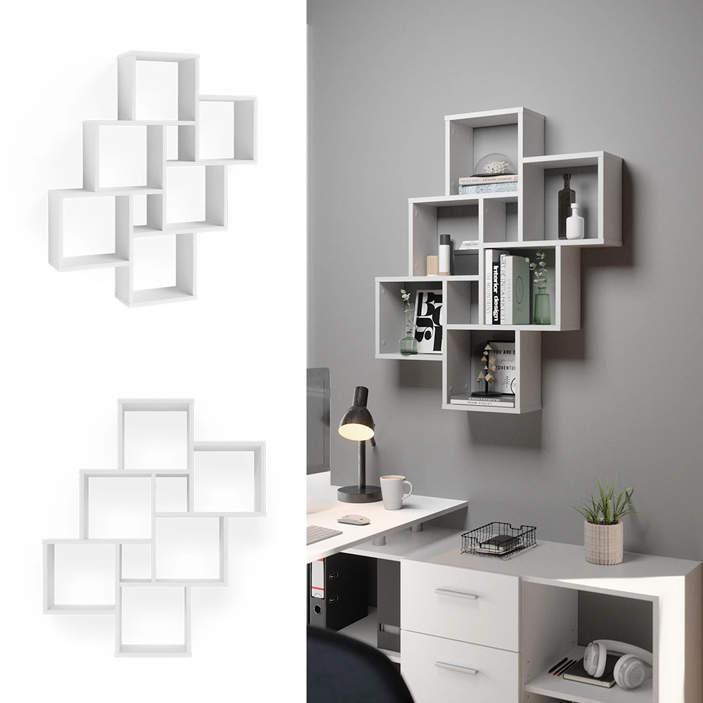 Wandregal "Leda" Weiß 82 X 95 Cm Vicco 4 Wandregal "Leda" Weiß 82 X 95 Cm Vicco – Bild 2