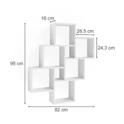 Wandregal "Leda" Weiß 82 X 95 Cm Vicco 11 Wandregal "Leda" Weiß 82 X 95 Cm Vicco -Möbel Store m4971 03 ol