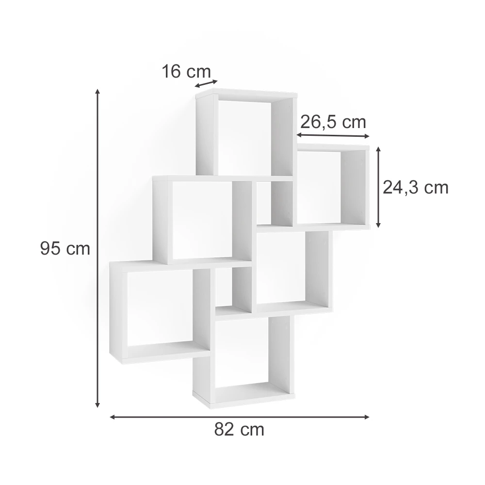 Wandregal "Leda" Weiß 82 X 95 Cm Vicco 5 Wandregal "Leda" Weiß 82 X 95 Cm Vicco – Bild 3