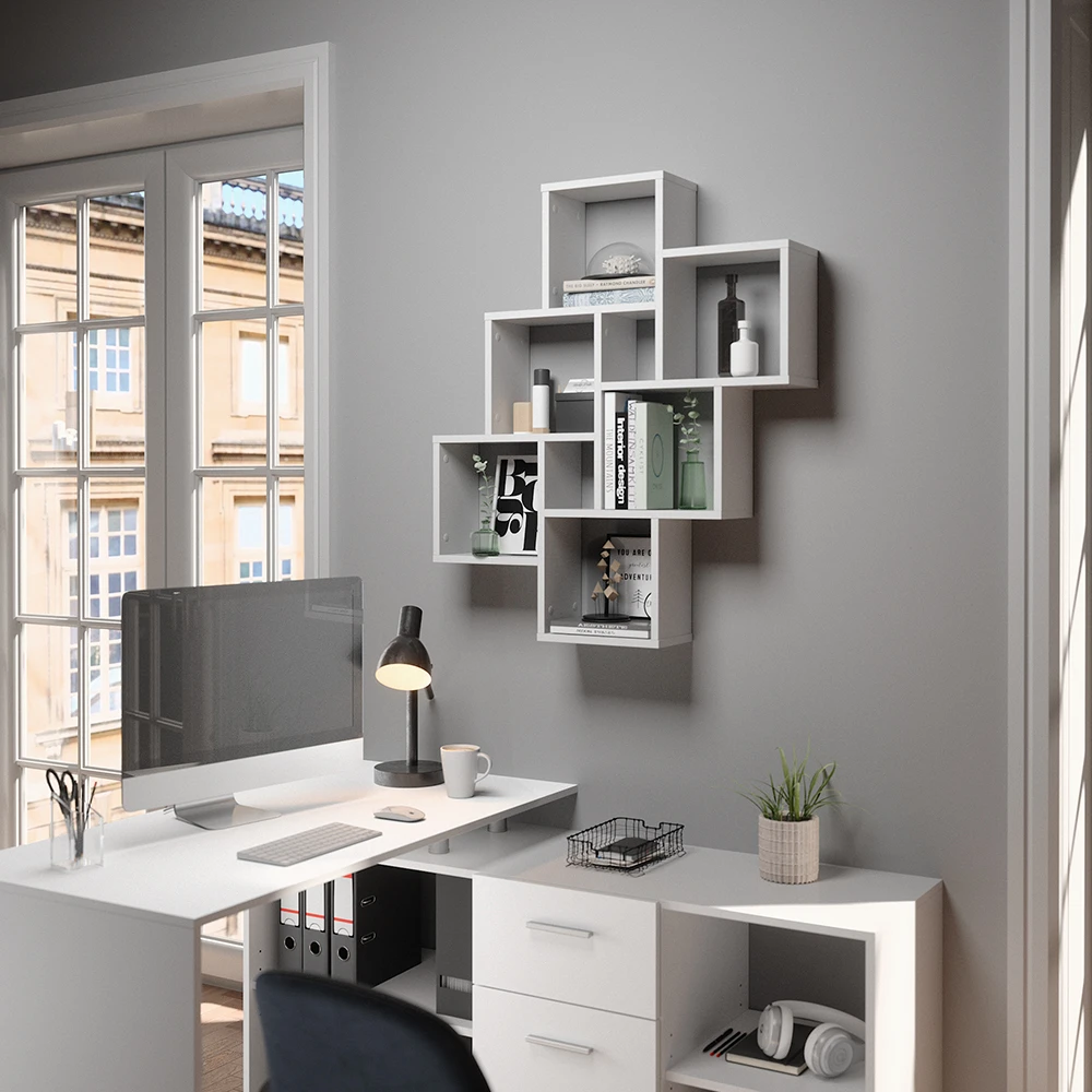 Wandregal "Leda" Weiß 82 X 95 Cm Vicco 6 Wandregal "Leda" Weiß 82 X 95 Cm Vicco – Bild 4