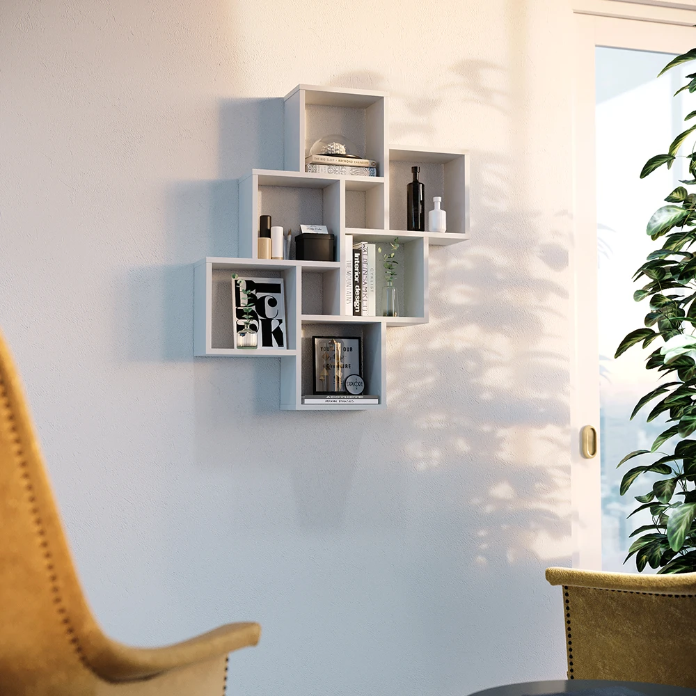 Wandregal "Leda" Weiß 82 X 95 Cm Vicco 7 Wandregal "Leda" Weiß 82 X 95 Cm Vicco – Bild 5