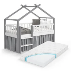 Hausbett "Adis" Grau/Weiß 80x160 Cm Mit Matratze Vitalispa -Möbel Store m4981 m 07 new ol