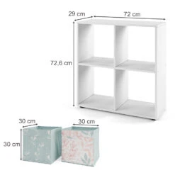 Raumteiler "Tetra" Weiß 72 X 72.6 Cm Mit 4 Faltboxen Opt.1 Vicco -Möbel Store m499 fb4680 03 ol