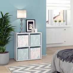 Raumteiler "Tetra" Weiß 72 X 72.6 Cm Mit 4 Faltboxen Opt.1 Vicco -Möbel Store m499 fb4680 04 ol