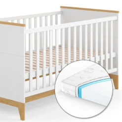 Babybett "Malia" Weiß/Eiche 80x140 Cm Mit Matratze Vitalispa 14 Babybett "Malia" Weiß/Eiche 80x140 Cm Mit Matratze Vitalispa -Möbel Store m5007 06 mat ol