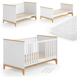 Babybett "Malia" Weiß/Eiche 80x140 Cm Mit Matratze Vitalispa 15 Babybett "Malia" Weiß/Eiche 80x140 Cm Mit Matratze Vitalispa -Möbel Store m5007 07 mat ol