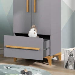 Kinderkleiderschrank "Malia" Grau/Eiche 70 X 187 Cm Vitalispa -Möbel Store m5014 05 ol