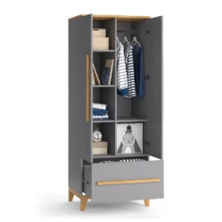 Kinderkleiderschrank "Malia" Grau/Eiche 70 X 187 Cm Vitalispa -Möbel Store m5014 07 ol