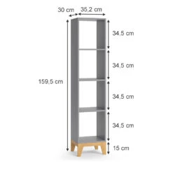 Kinderregal "Malia" Grau/Eiche 35.2 X 159.5 Cm Vicco -Möbel Store m5016 03 ol