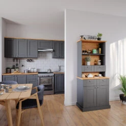 Hochschrank "Bergamo" Grau/Eiche 80 Cm Vicco -Möbel Store m5030 04 ol