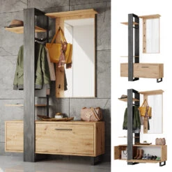 Garderobe "Porto" Artisan-Eiche/Schwarz 120 X 192 Cm Vicco -Möbel Store m5031 02 ol