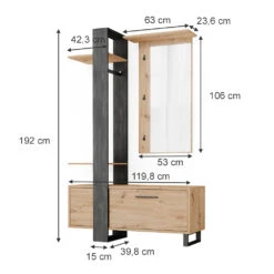 Garderobe "Porto" Artisan-Eiche/Schwarz 120 X 192 Cm Vicco -Möbel Store m5031 03 ol