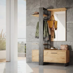 Garderobe "Porto" Artisan-Eiche/Schwarz 120 X 192 Cm Vicco -Möbel Store m5031 04 ol