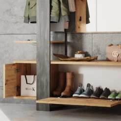 Garderobe "Porto" Artisan-Eiche/Schwarz 120 X 192 Cm Vicco -Möbel Store m5031 05 ol