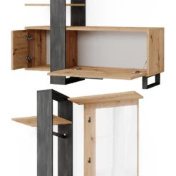 Garderobe "Porto" Artisan-Eiche/Schwarz 120 X 192 Cm Vicco -Möbel Store m5031 06 ol