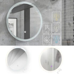 Badezimmerspiegel Weiß 60 X 60 Cm Rund Vicco -Möbel Store m5034 02 ol