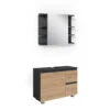 Badmöbel Set "J-Shape" Anthrazit/Eiche 2 Teile Vicco -Möbel Store m5036 01 ol