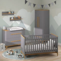 Kinderzimmer-Set "Malia" Grau/Eiche 4er Set Vitalispa -Möbel Store m5041 04 ol