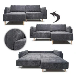 Sofa L Form "Cali" Anthrazit 236 X 172 Cm Vitalispa -Möbel Store m5048 07 ol