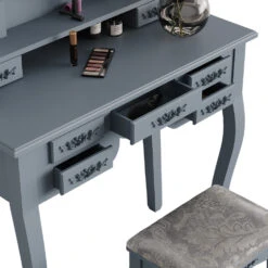 Schminktisch "Diana" Grau 85 Cm Mit Hocker Vicco -Möbel Store m5056 06 ol