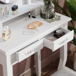 Schminktisch "Maggie" Weiß 75 Cm Mit LED Beleuchtung Und Hocker Vicco -Möbel Store m5057 05 ol