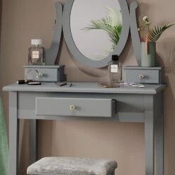 Schminktisch "Annie" Grau 75 Cm Mit Hocker Vicco -Möbel Store m5062 05 ol