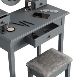 Schminktisch "Annie" Grau 75 Cm Mit Hocker Vicco -Möbel Store m5062 06 ol