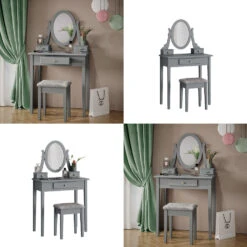 Schminktisch "Annie" Grau 75 Cm Mit Hocker Vicco -Möbel Store m5062 08 ol