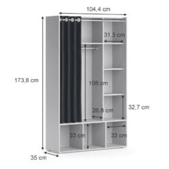 Kinderkleiderschrank "Luigi" Grau 104.4 X 173.8 Cm Vicco -Möbel Store m5151 03 ol