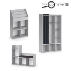 Kinderkleiderschrank "Luigi" Grau 104.4 X 173.8 Cm Vicco -Möbel Store m5151 09 ol