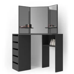 Eckschminktisch "Arielle" Schwarz 110 Cm Vicco 14 Eckschminktisch "Arielle" Schwarz 110 Cm Vicco -Möbel Store m5161 07 ol